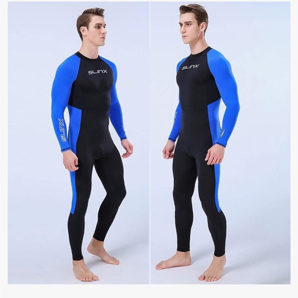 slinx Other - SLINX Full Body Dive Skin Rash Guard Wetsuit US Small Black Blue Stirrups